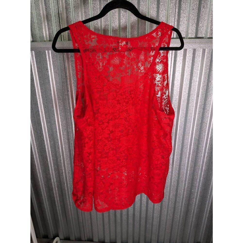 Torrid Red Lace Floral Romantic Sleeveless Women's 2XL - Picture 3 of 5